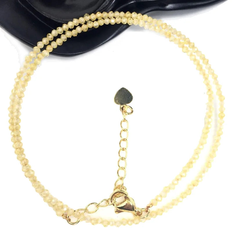 Fashion Faceted Gemstones 2mm beads Necklace Pink Quartz Crystal Turquoise Garnet Olivine Choker Men Female Jewelry Party Gift