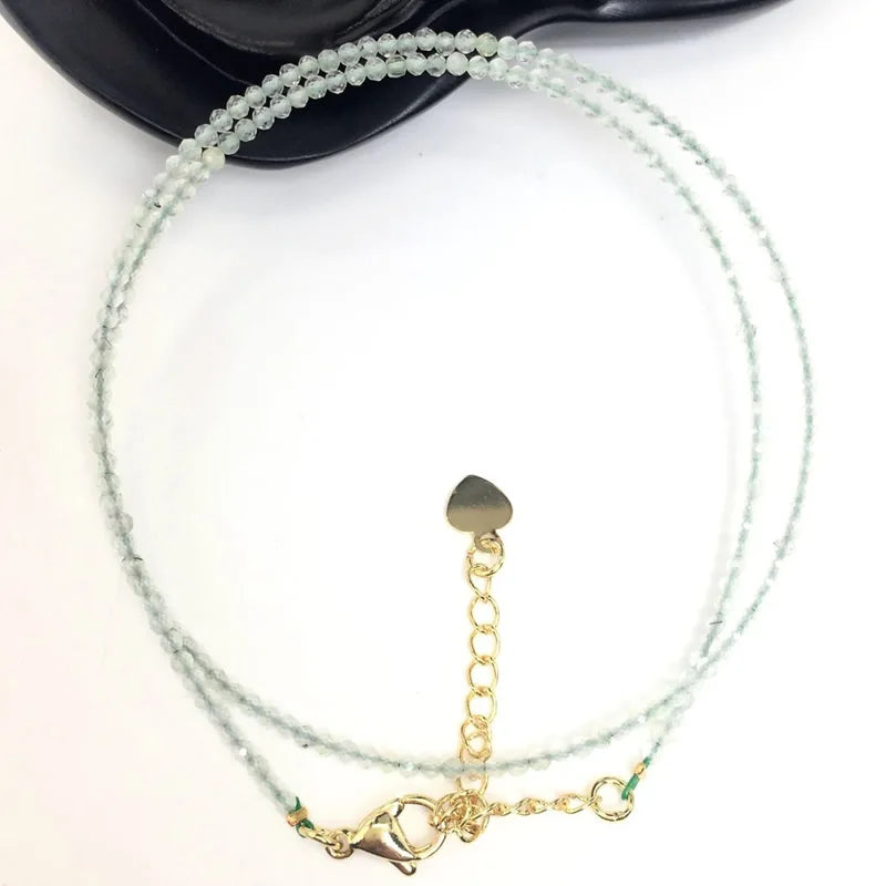 Fashion Faceted Gemstones 2mm beads Necklace Pink Quartz Crystal Turquoise Garnet Olivine Choker Men Female Jewelry Party Gift