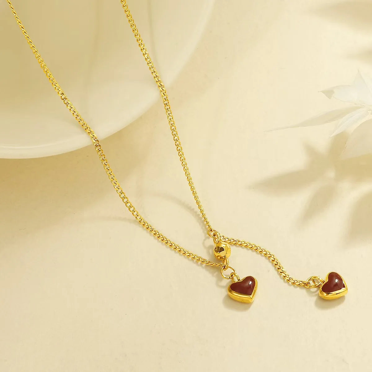Y2k Stainless Steel Heart Pendant Bead OT Clasp Necklace For Women Men Fashion Geometric Charm Necklace Party Jewelry Gifts