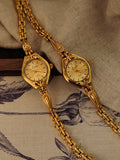 1 new gold French classic retro simple compact ladies quartz watch stainless steel strap diamond case with gold dial and black linear scale niche design set off the elegance and exquisiteness of this ladies watch