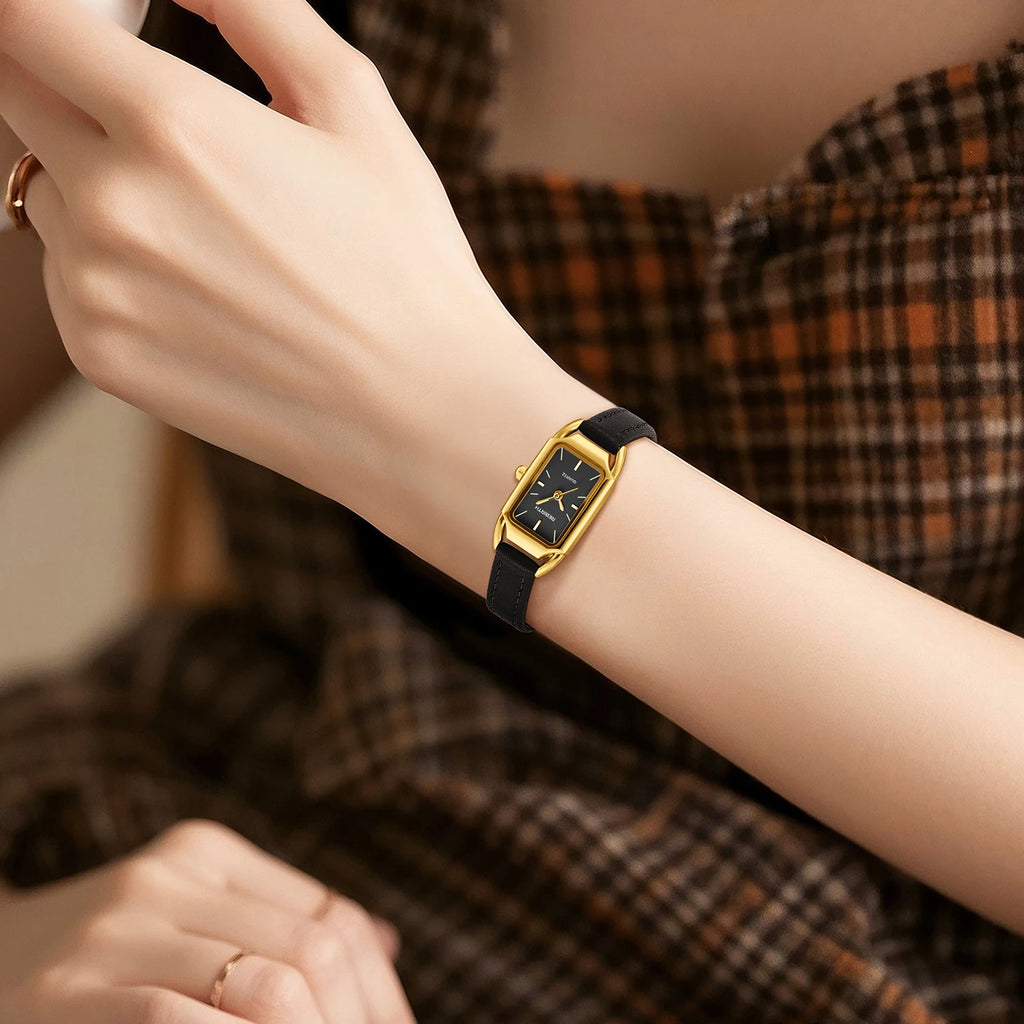 Women's Leather Belt Retro Casual Quartz Watch Is Suitable for Daily Wear