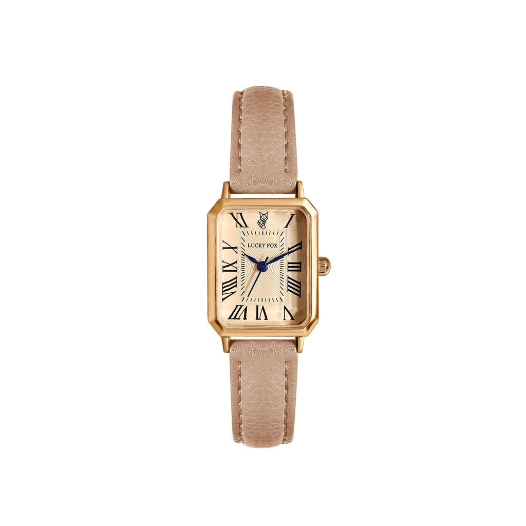 LUCKYFOX Luna Square Leather Watch