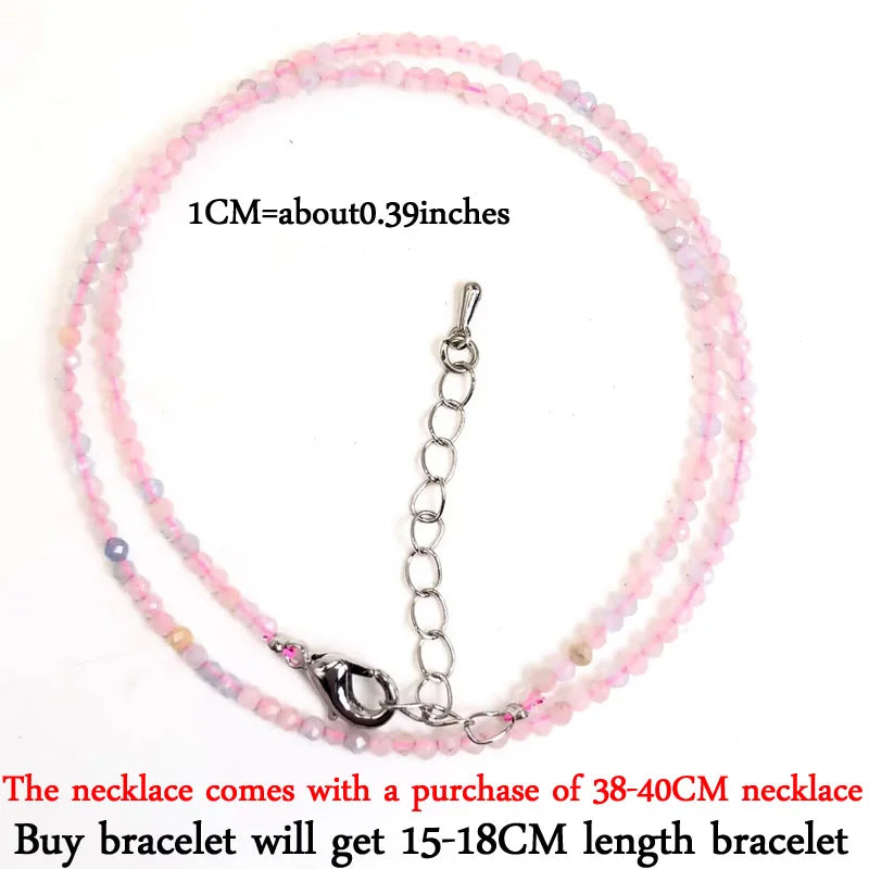 Mini -Faceted Gem Beads Necklaces For Women Natural Stone Chokers Agate garnet pearl Chain Handmade bracelet Yoga Jewelry Female