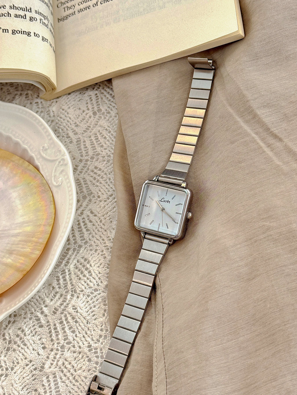 1 new retro elegant gold stainless steel strap ladies quartz watch square dial niche design waterproof for daily wear and gifts
