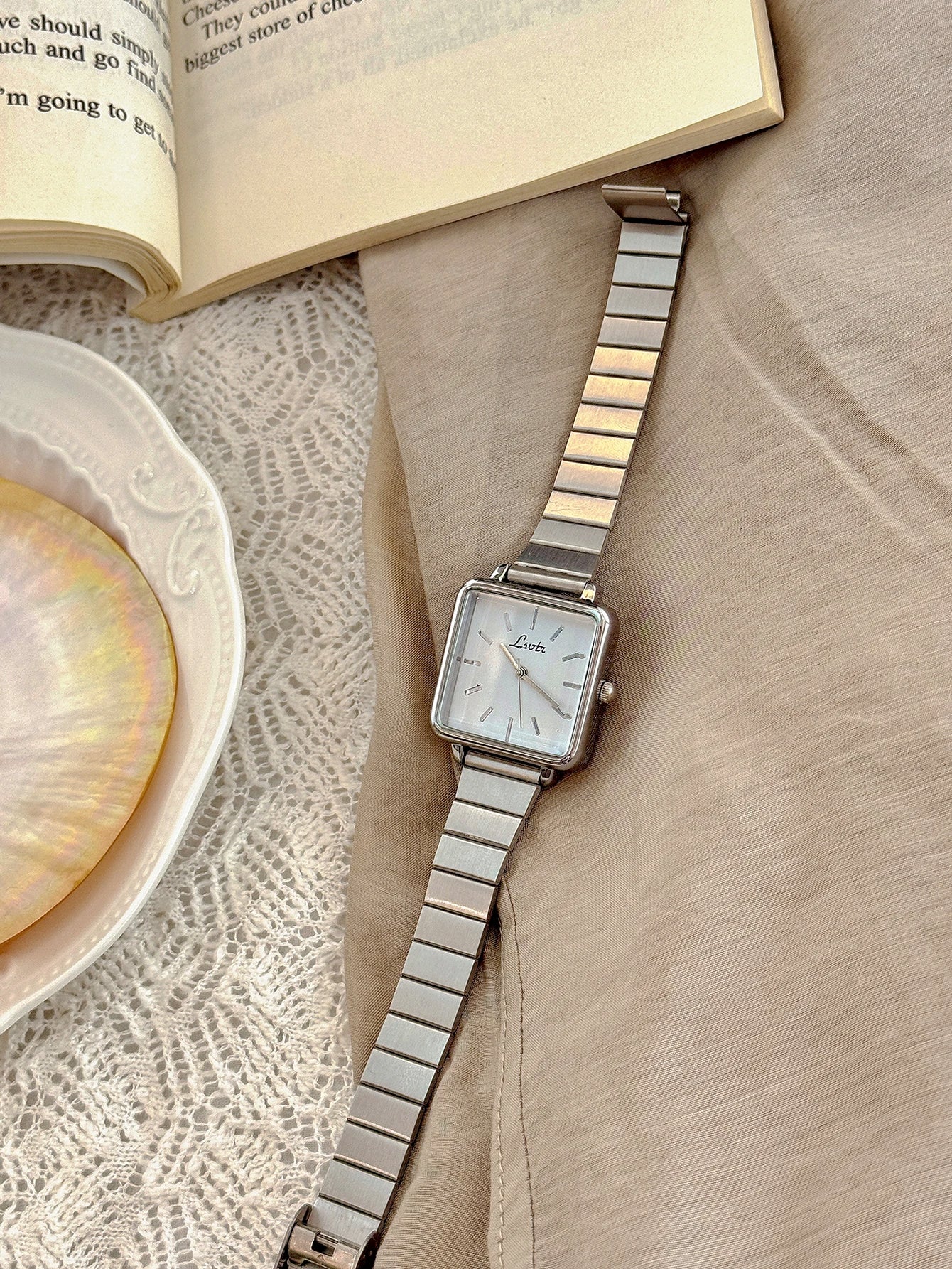 1 new retro elegant gold stainless steel strap ladies quartz watch square dial niche design waterproof for daily wear and gifts