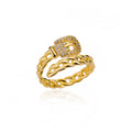 Zircon Belt Rings For Women Stainless Steel Adjustable Finger Ring Femme Geometric 2023 Wedding Aesthetic Jewerly Gift anillos
