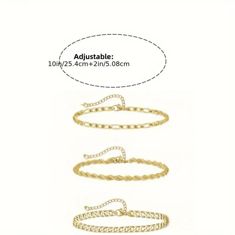 ZHIXUN Layered Snake Anklet Set