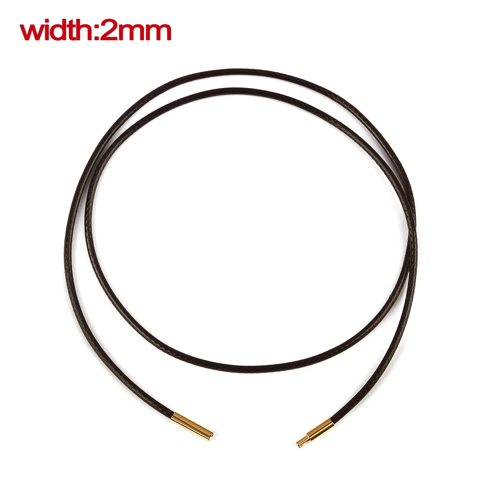 45/50/60cm Black Brown Braid Wax Cord DIY Pendant Necklace Jewelry Making Handmade Leather Rope Steel Clasp String Chain
