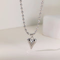 Y2k Stainless Steel Heart Pendant Bead OT Clasp Necklace For Women Men Fashion Geometric Charm Necklace Party Jewelry Gifts