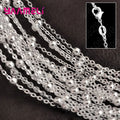 10PCS Wholesale Pure 925 Sterling Silver Charm Link Chain Necklace Jewelry with Strong Smooth Lobster Clasps 16-30 Inches