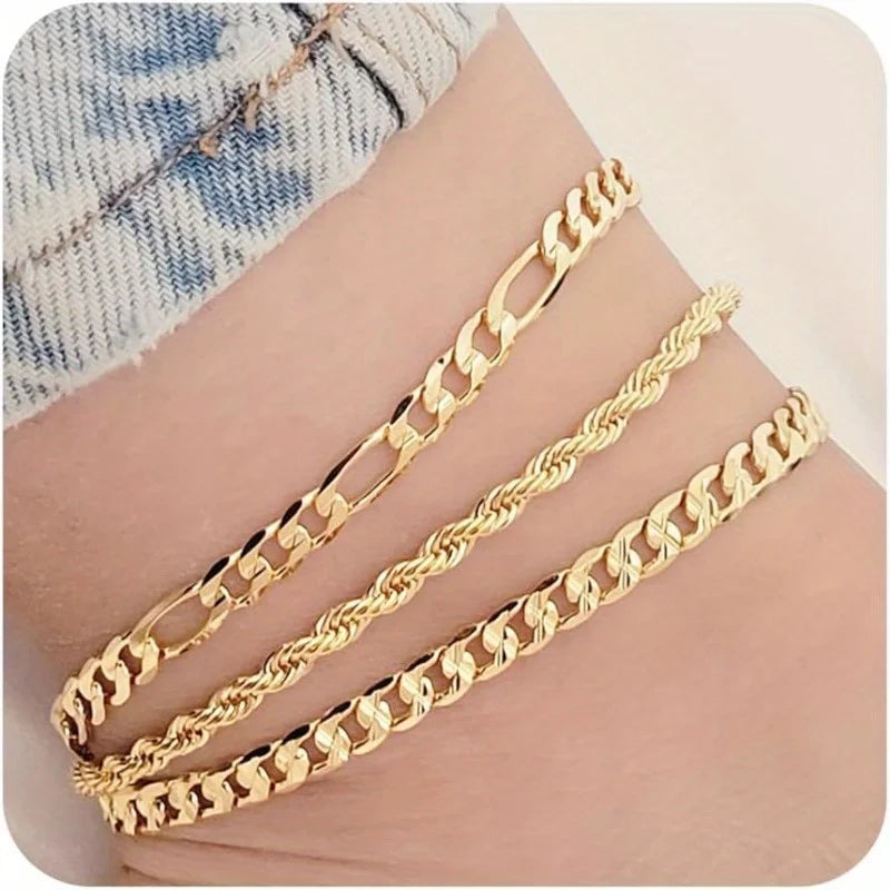 ZHIXUN Layered Snake Anklet Set