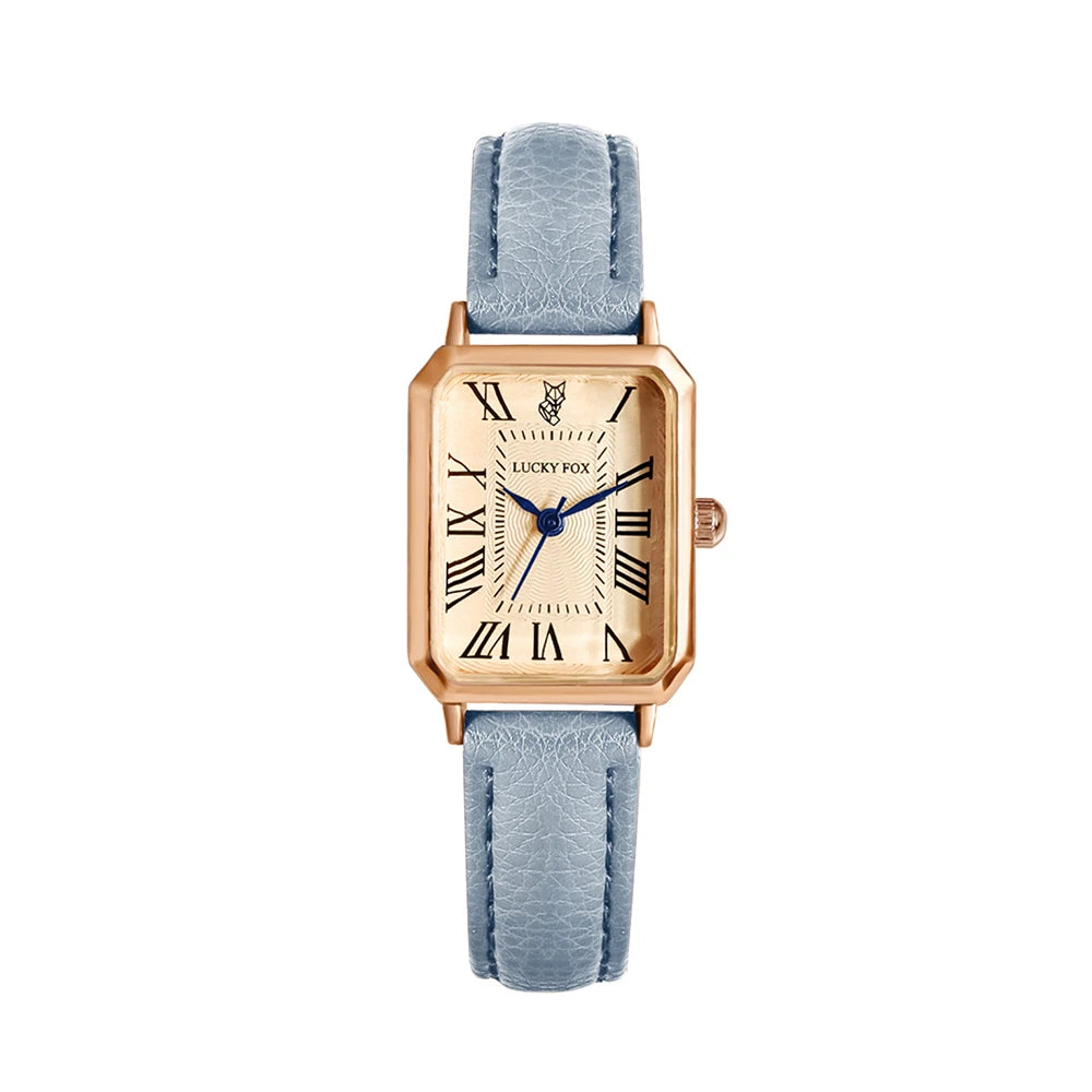 LUCKYFOX Luna Square Leather Watch