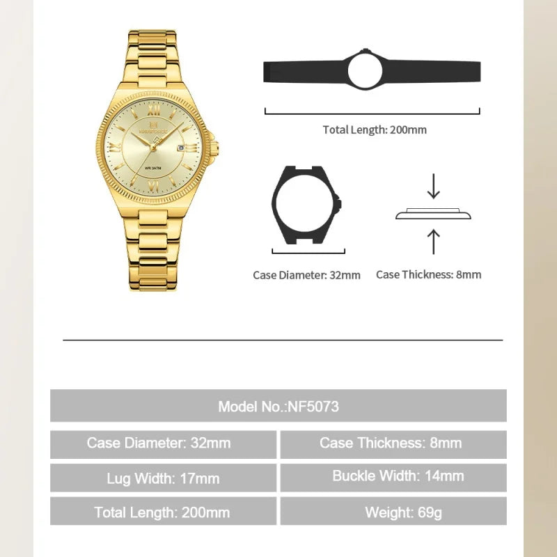 NAVIFORCE NF5073 Elegant Women's Stainless Steel Watch