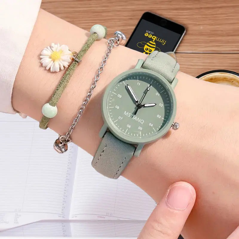 YIKAZE Elegant Leather Strap Watch