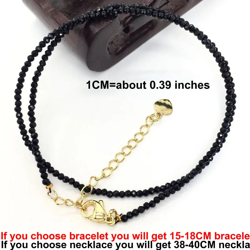 Fashion Faceted Gemstones 2mm beads Necklace Pink Quartz Crystal Turquoise Garnet Olivine Choker Men Female Jewelry Party Gift