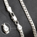 Fine Top Brand Silver Color 6mm Chain Necklace for Woman Men 16-24inch Fashion Wedding Party Jewelry Gift Dropshipping